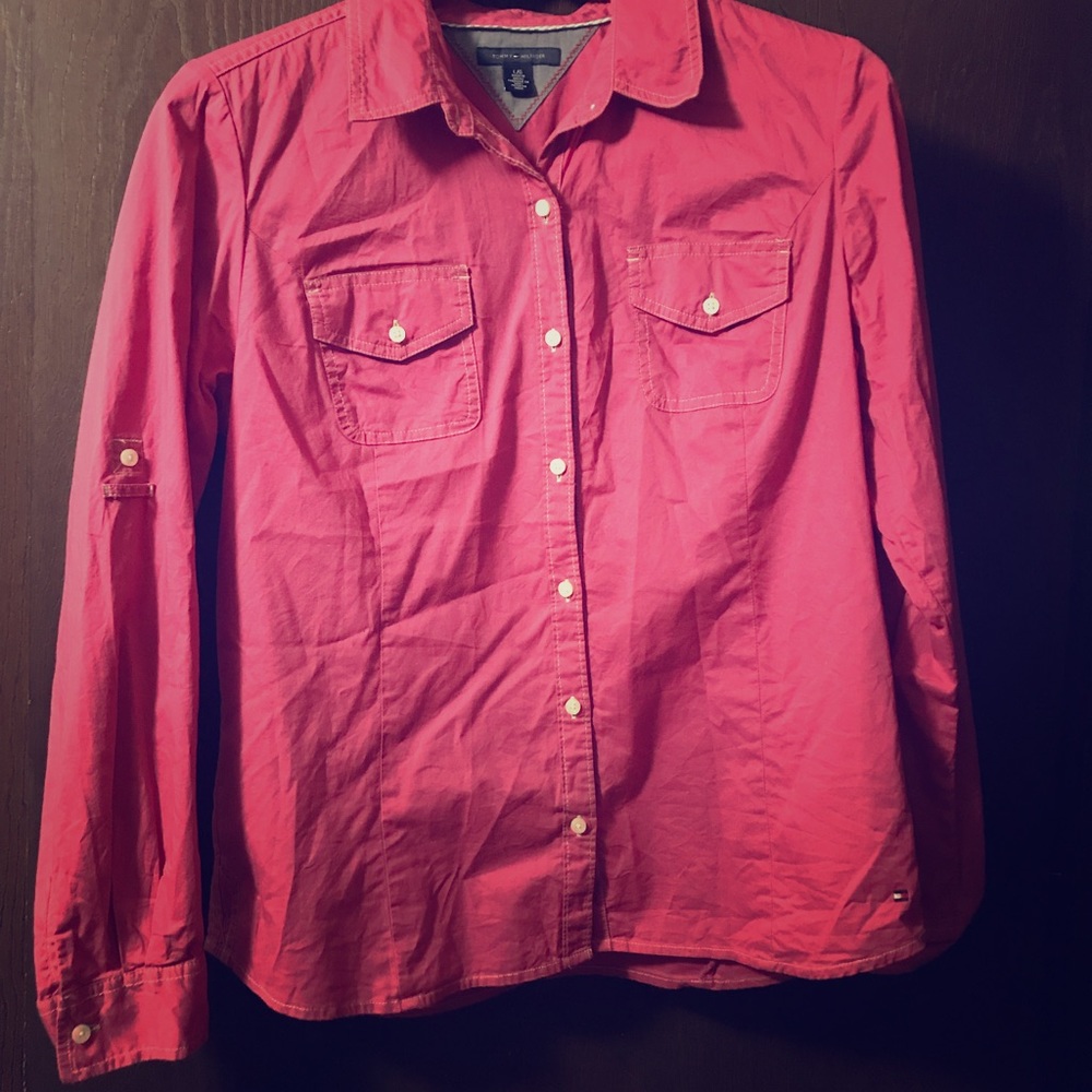 Pink Tommy Hilfiger shirt